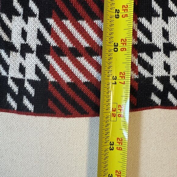 Jillian Nicole Cardigan Women’s XL Red White Black Open Knit Cozy Layer Sweater - Picture 7 of 15